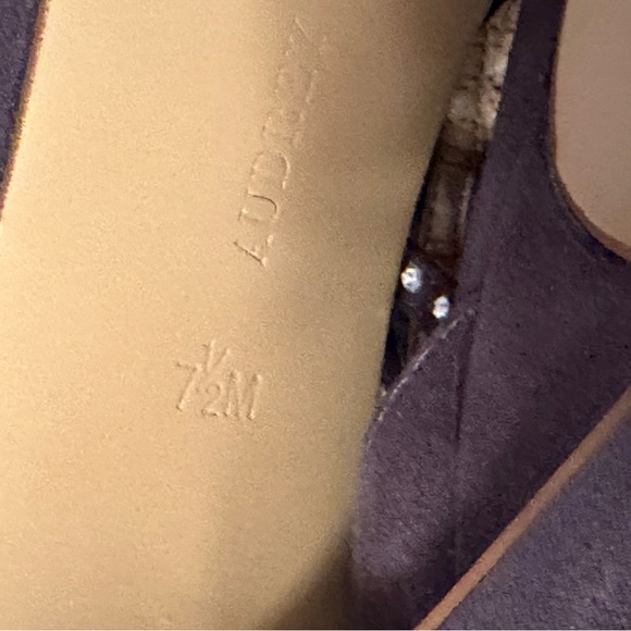 Audrey Brooke- Grey rhinestone heels-worn once. Heel cushions added. 5 “ heel. - Picture 8 of 8